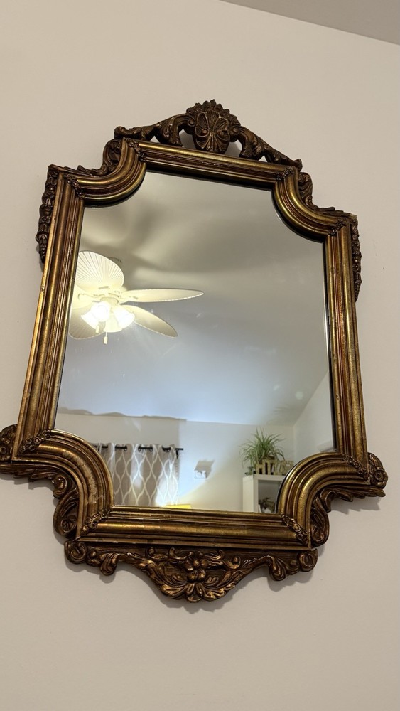 Ornamental rococo mirror, large vintage mirror, wall mirror