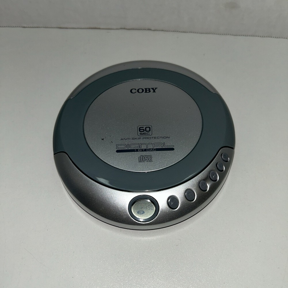 Coby Portable CD Player CX-CD329 Tested Anti-Skip - Grey & Silver