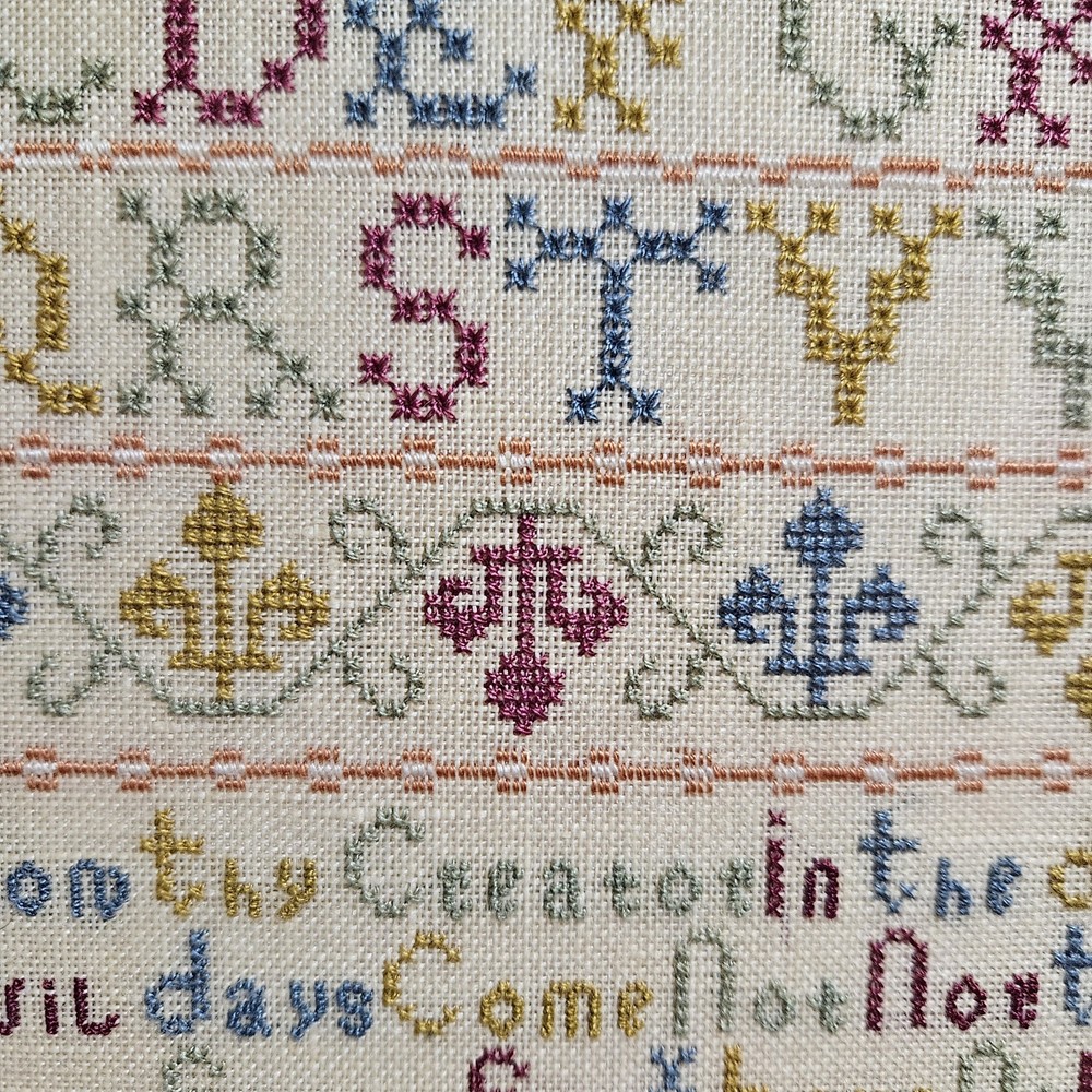 Ann Johnson English Sampler Reproduction Crossstitch Needlework FINISHED Framed