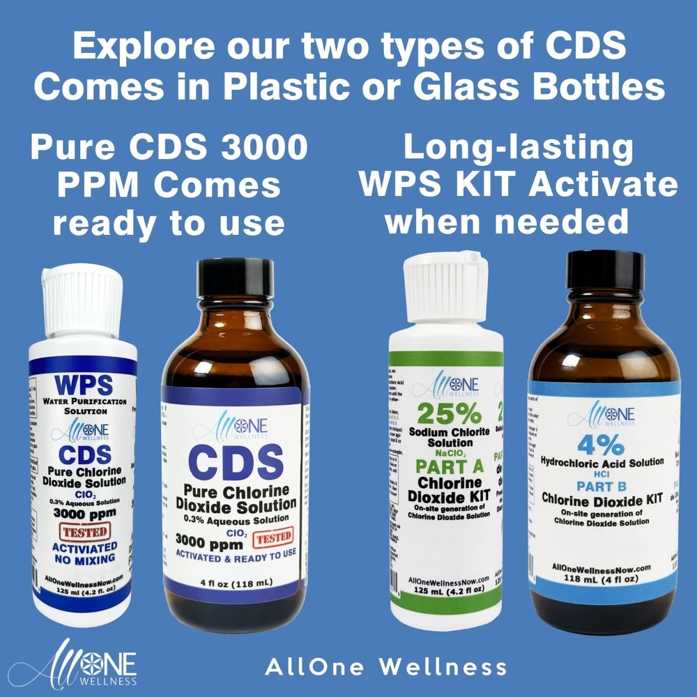 CDS KIT Water Purification Solution 2 Plastic bottles 4.2 oz 125ml Sealsafe