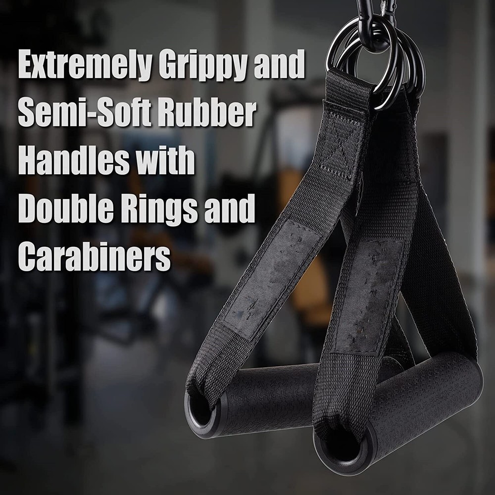 Cable Handles Gym Equipment - Extremely Comfortable Rubber Cable Machine Handle