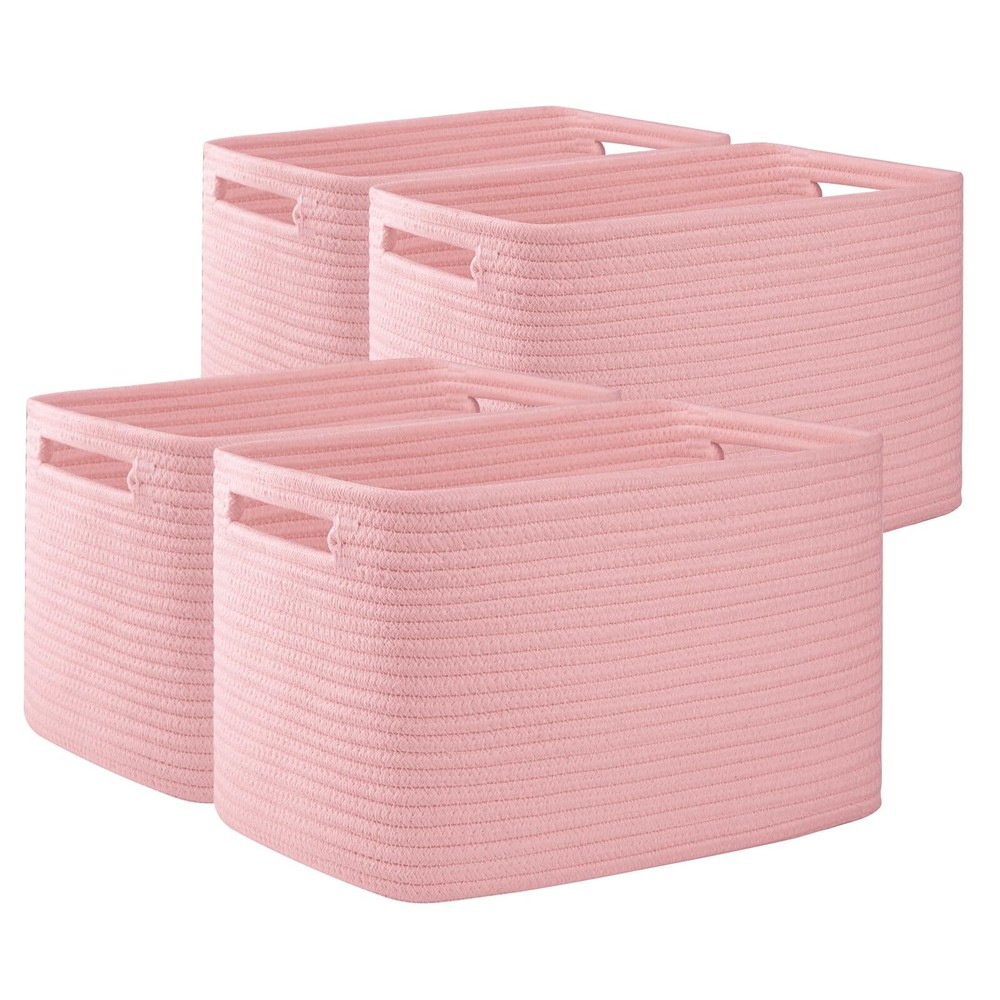4 Pack Storage Baskets For Organizing Cube Storage Bins For Shelves Rectangle St