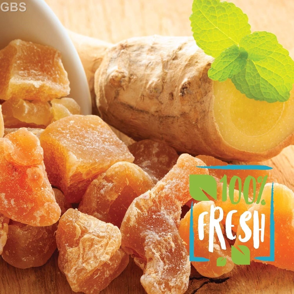 Dried Crystallized Ginger Chunks 16 oz. Unsulphured Dried Ginger Candy Candie...
