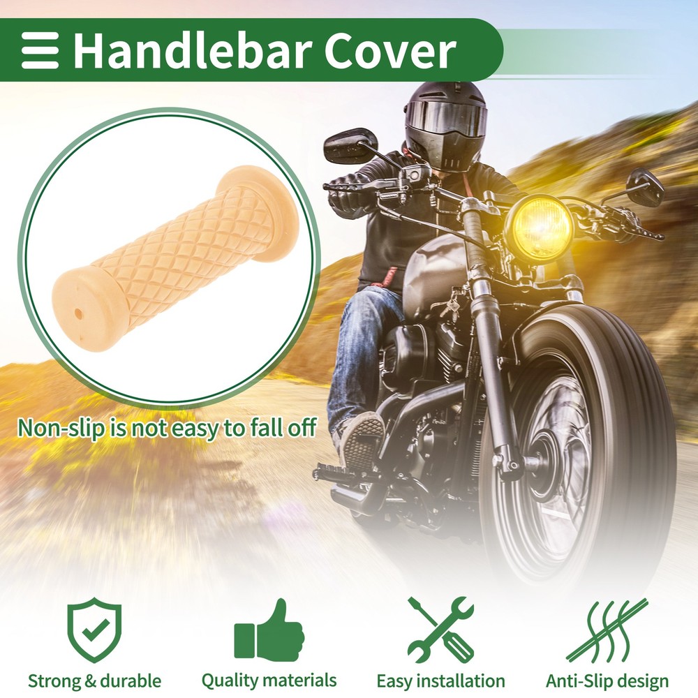 1" 25mm Motorcycle Knobs Handlebar Cover TPU Beige