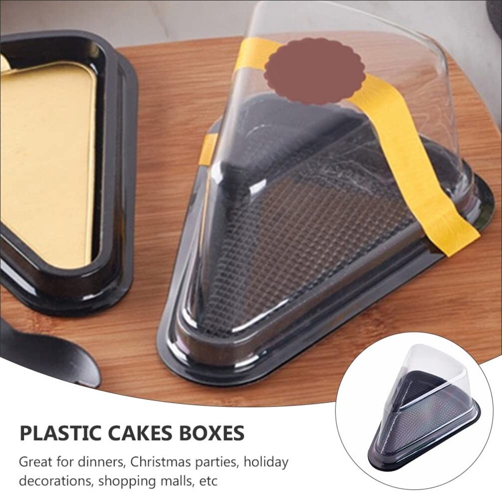 40Pcs Cake Slice Containers Plastic Clear Cake Slice Boxes for Cake Tiramisu ...