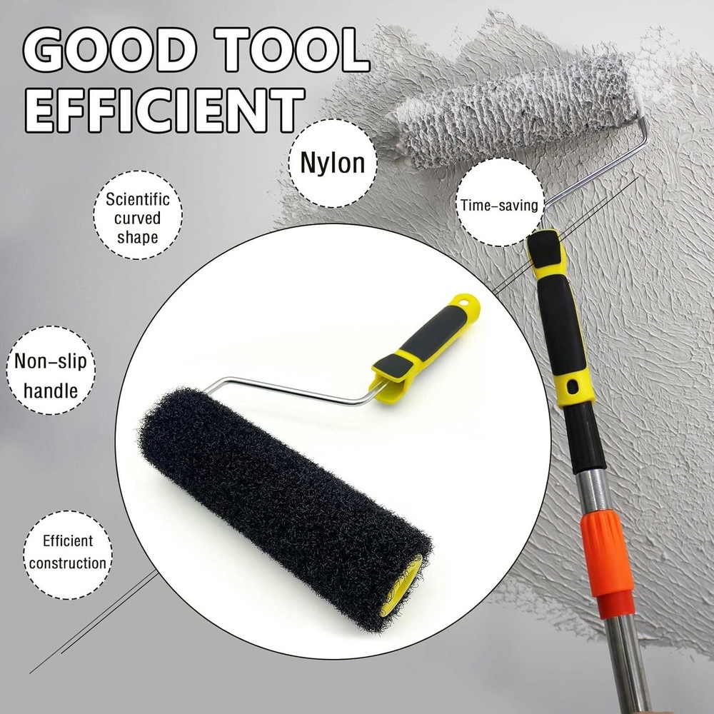 9 Inch Drywall Compound Roller Texture Brush Wall Ceiling Painting Tool