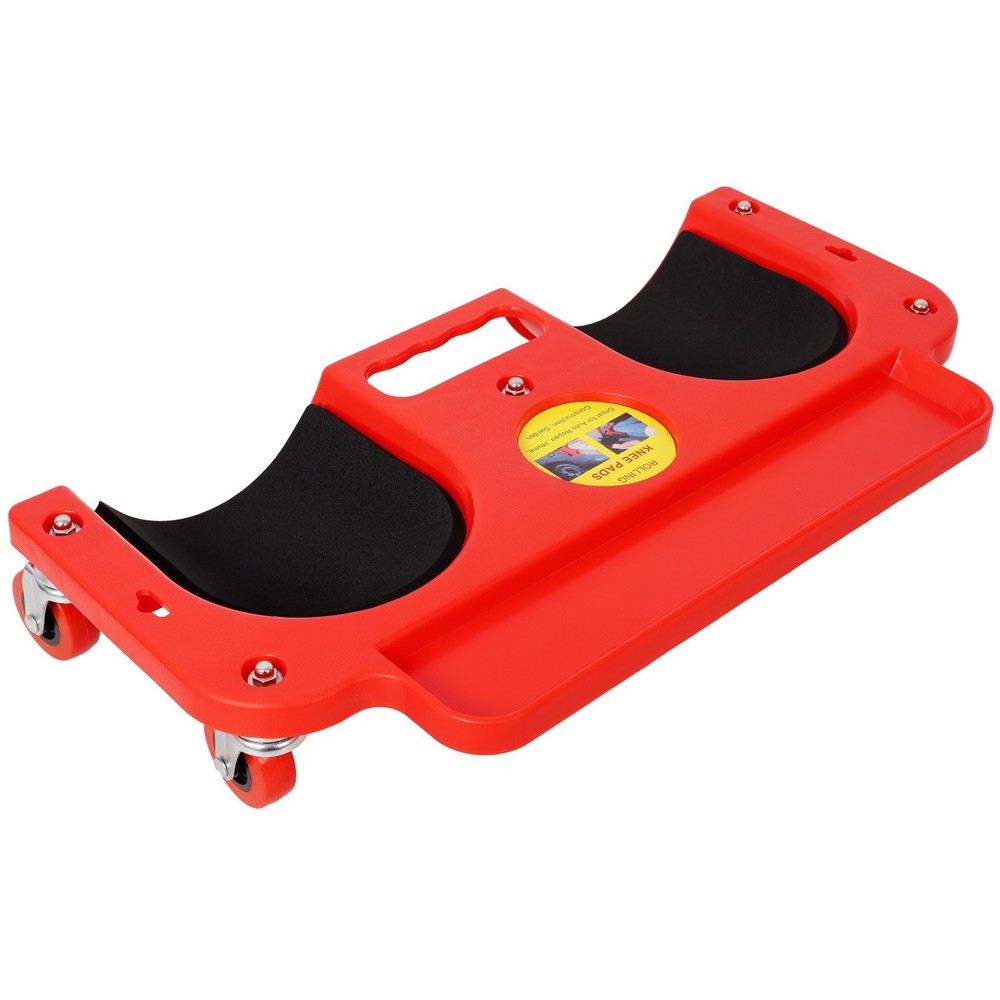 Knee Creeper with Tool Tray 360 Casters Durable Garage Workshop Red