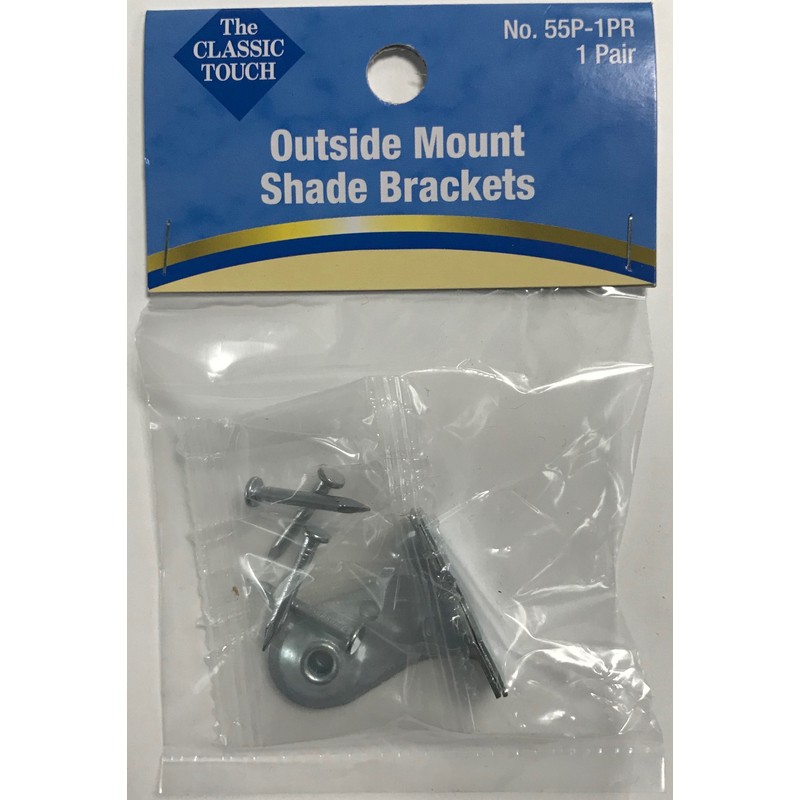 Friedland 55P-1PR Silver Outside Mount Spring Roller Shade Bracket with Hardware