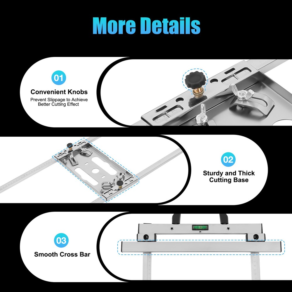 Track Rail Circular Saw Guide Tool Woodworking Edge Positioning Cutting Tool US
