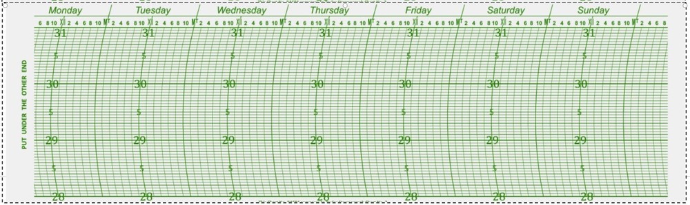 BAS84 Barograph Taylor Chart #2 Stormograph Chart 28-31 InHg