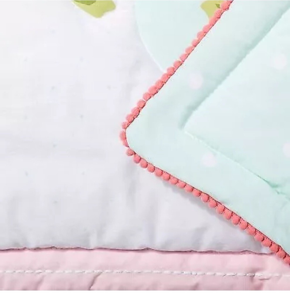 Crib Bedding Set Floral Fields 4pc - Cloud Island Pink/Mint New I Original Packg