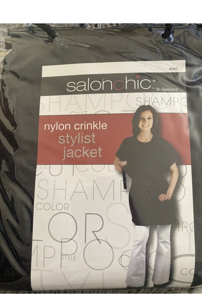Nylon Crinkle—Black—Salon chic Stylist Jacket