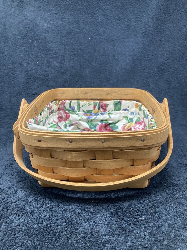 longaberger basket 1992 small berry with skirt and movable handle