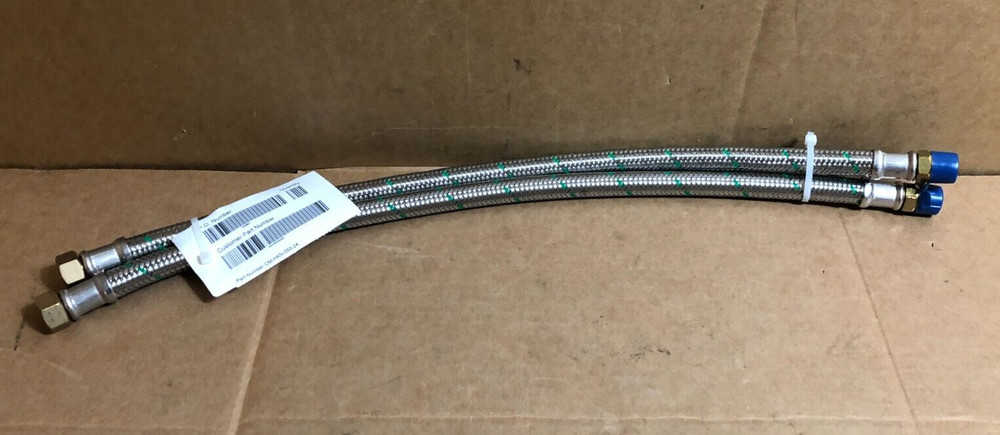 (2) 1/2" M x F Stainless Steel Flex Hose Kit 24" L, CM-HKN-050-24 **