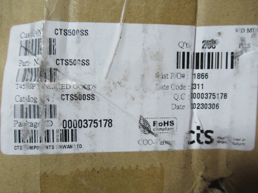 6 CTS Components And WD 450-500SS Custom Modified Series 450 Potentiometer
