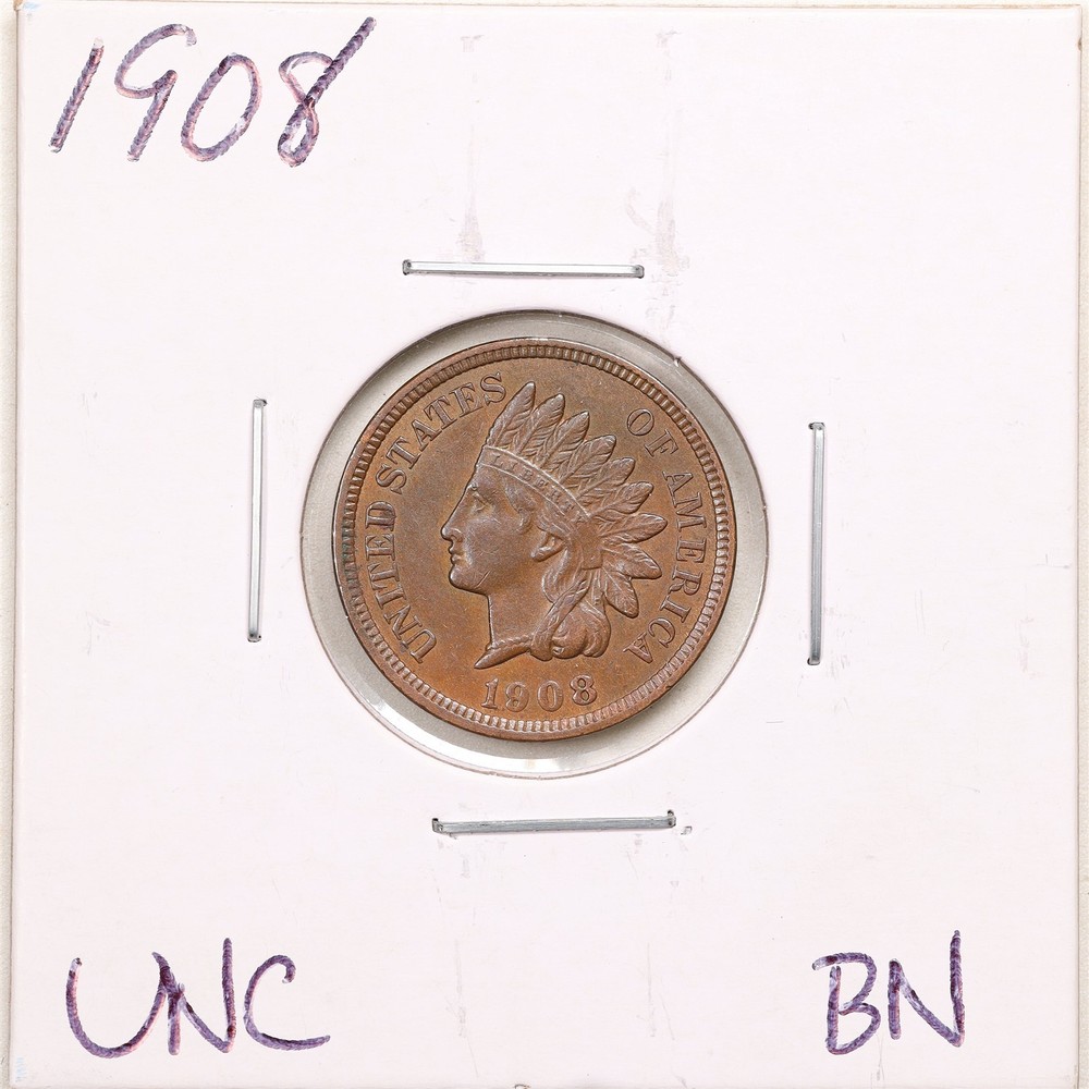 1908 1C Indian Head Cent in UNC BN Condition #5367