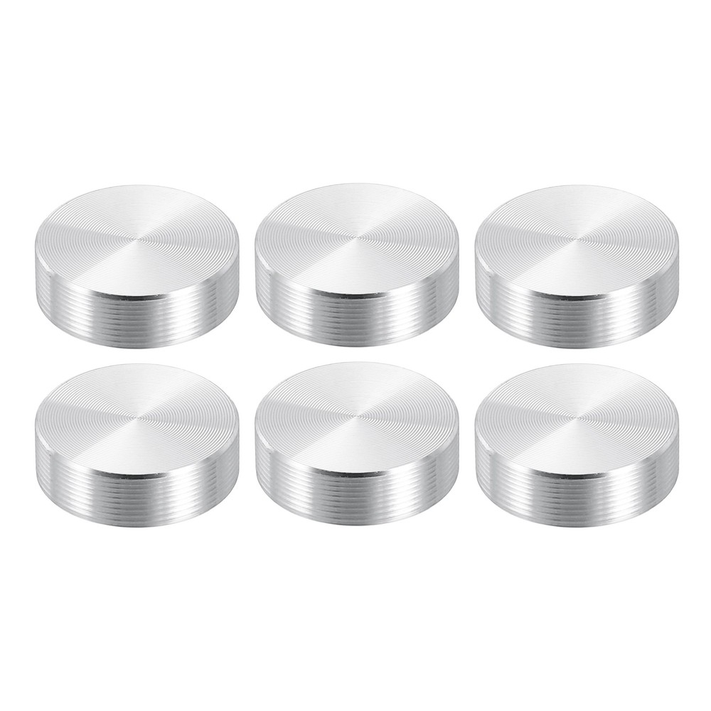 20mm Round Shape Aluminum Disc, 6 Pack M6 Thread Hardware Aluminum Disc