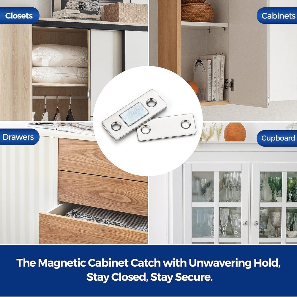 4 or 12 Monkey Magnets Ultra-Thin Magnetic Plates Keep It All Shut Closer Catch
