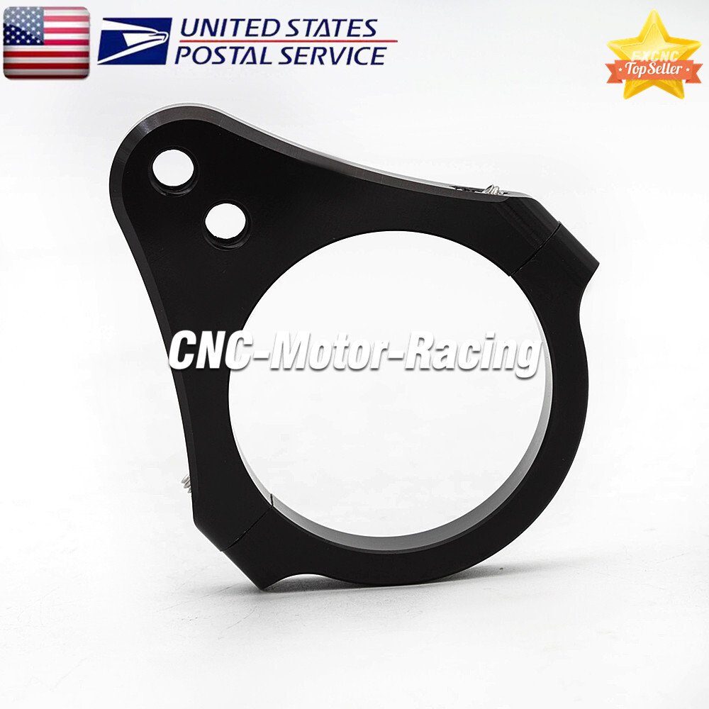 43mm Black Universal Steering Damper Fork Frame Mount Clamp Bracket CNC Aluminum