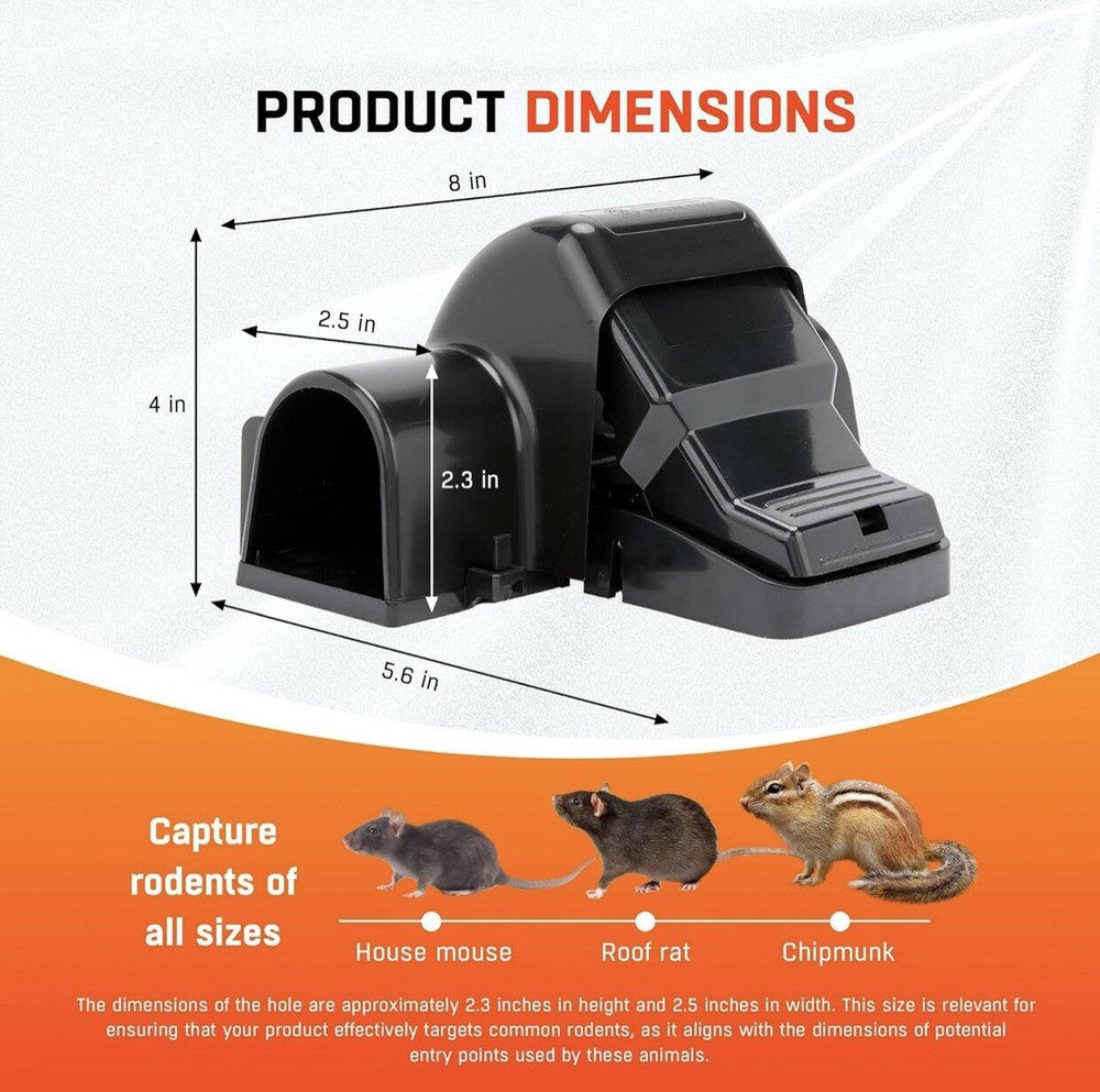 Catchrang Mouse Trap 2 Pack Large Sturdy Multi-Catch Mouse Trap