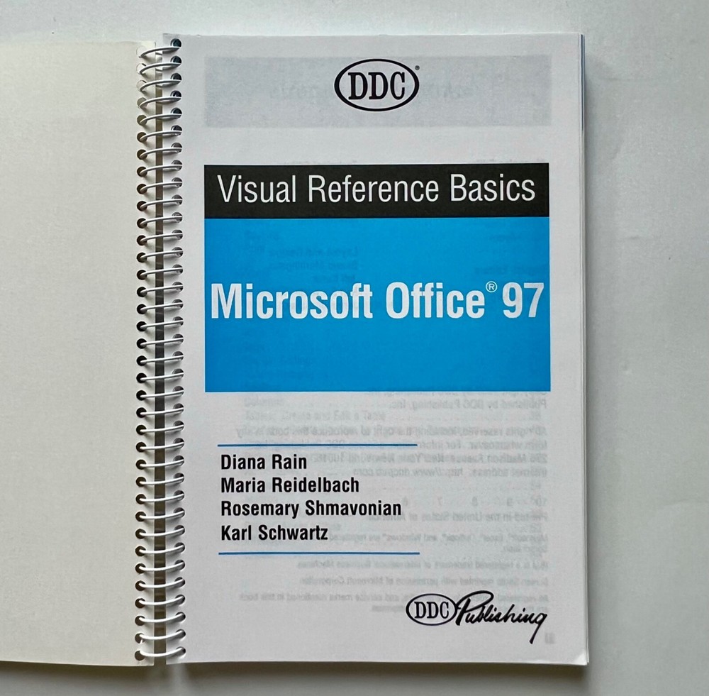 DDC Microsoft Office 97 Visual Reference Basics Learning Manual Rain Reidelbach