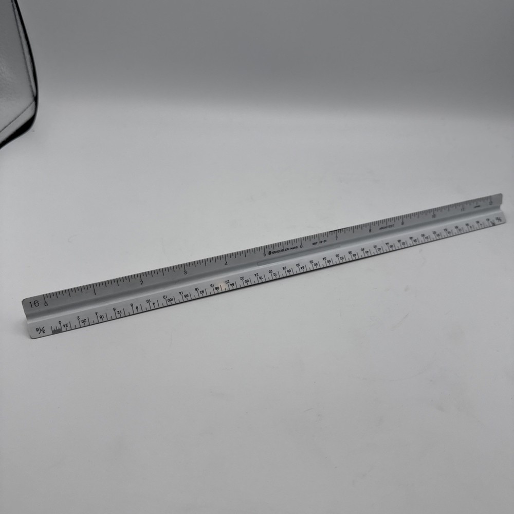 Vintage Staedtler Triangular Scale Drafting Ruler 987-19-31 Architect 12" Japan