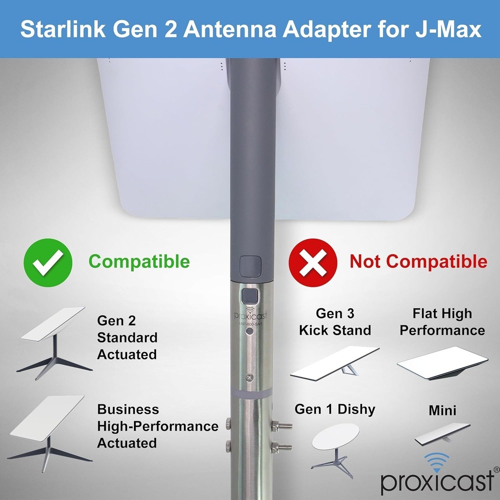 Starlink Gen2 Rectangular Dish Adapter for J-Max Mounts - Stainless Steel Cou...