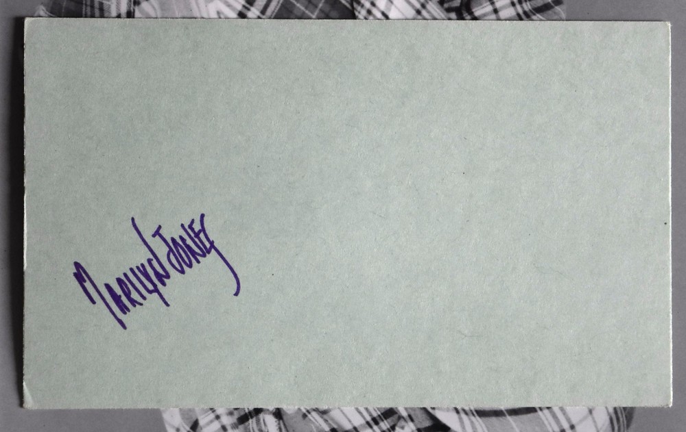 Marilyn Jones Hand Signed Card