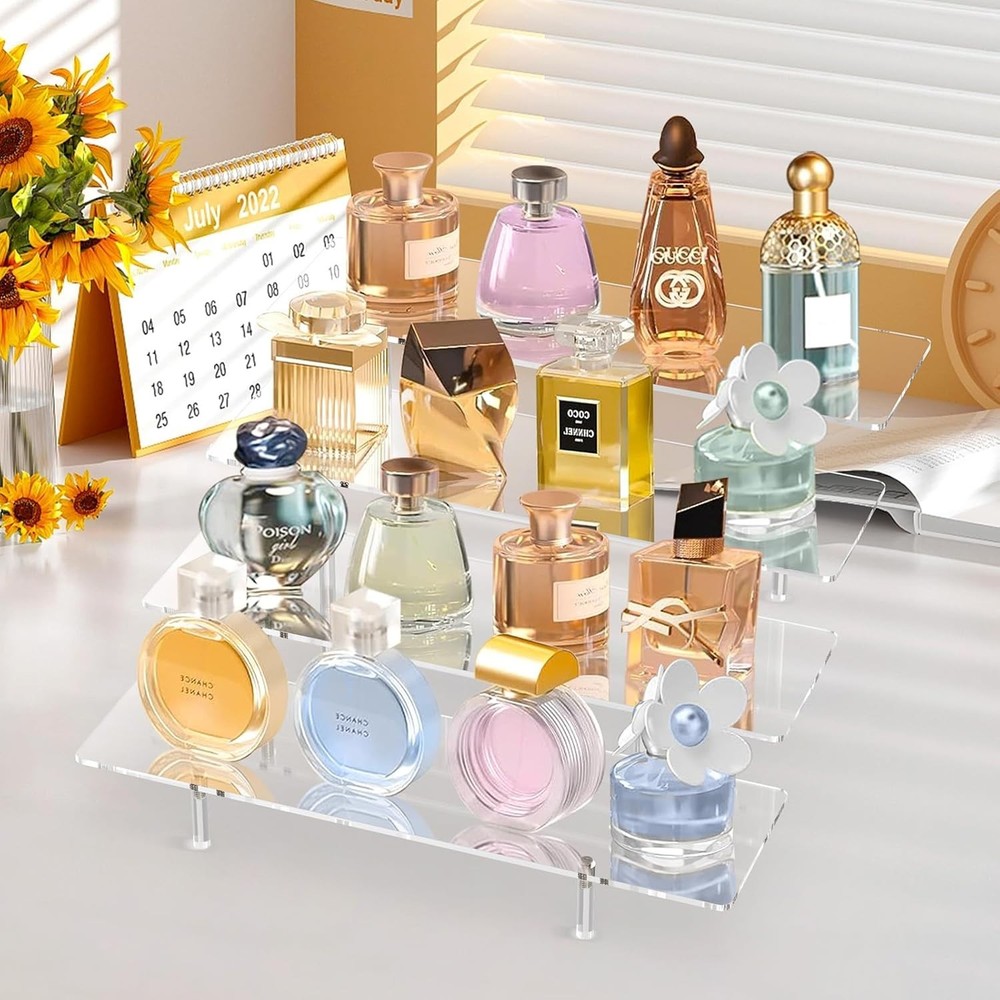 Acrylic Display Riser Stand Shelf Clear 4 Tier Cupcake Perfume