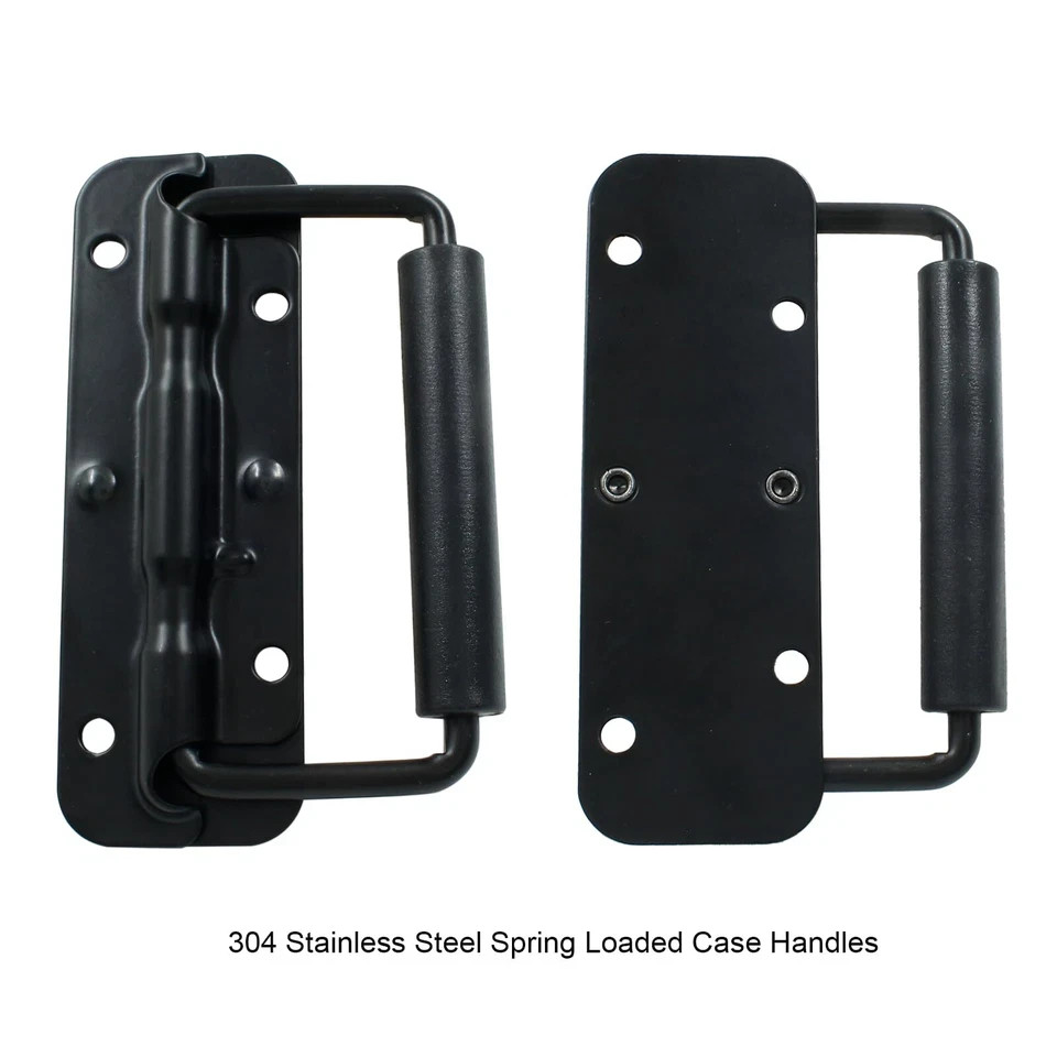 2 Pack Spring Loaded Case Handles Stainless Steel Surface Mount Chest Handles