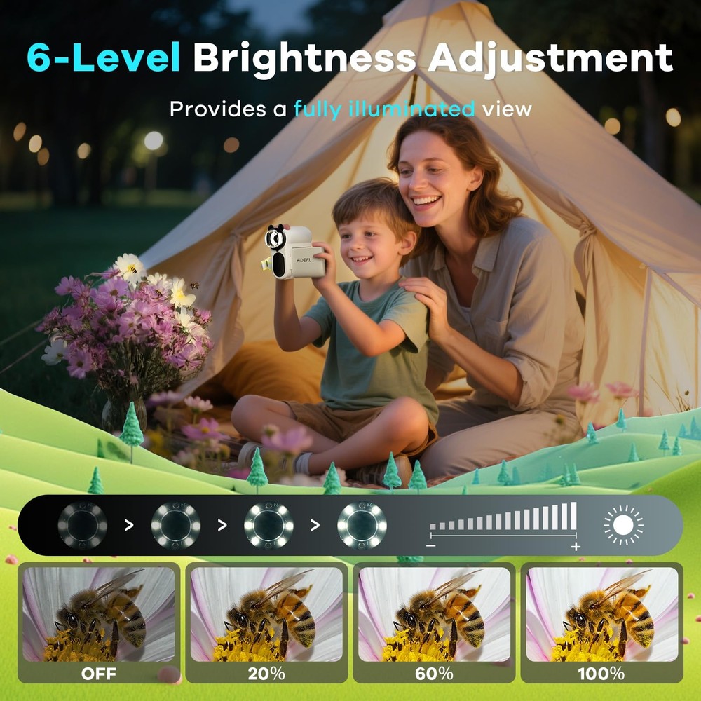 HP60 IPS Microscope for Kids: [Auto On & Off] [3-in-1] 2" Portable Handheld M...