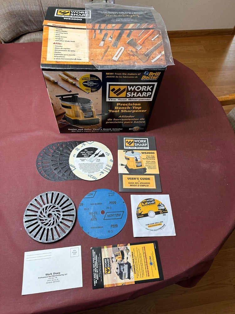 Work Sharp The Tool Sharpener WS2000, With Large 30 Page Step By Step Tool Guide