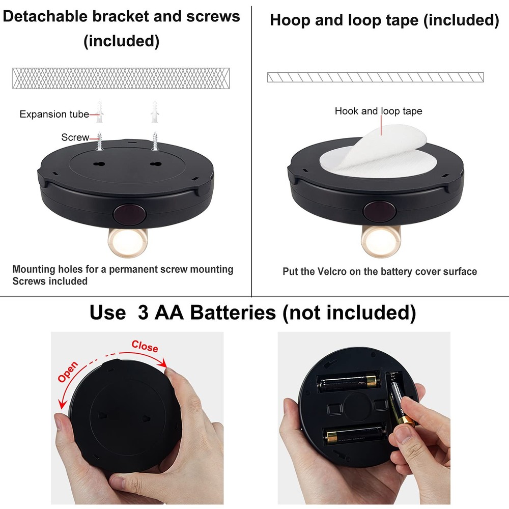 Spotlight Battery Operated, Wireless LED Puck Light, Dimmable Accent Spot Lig...