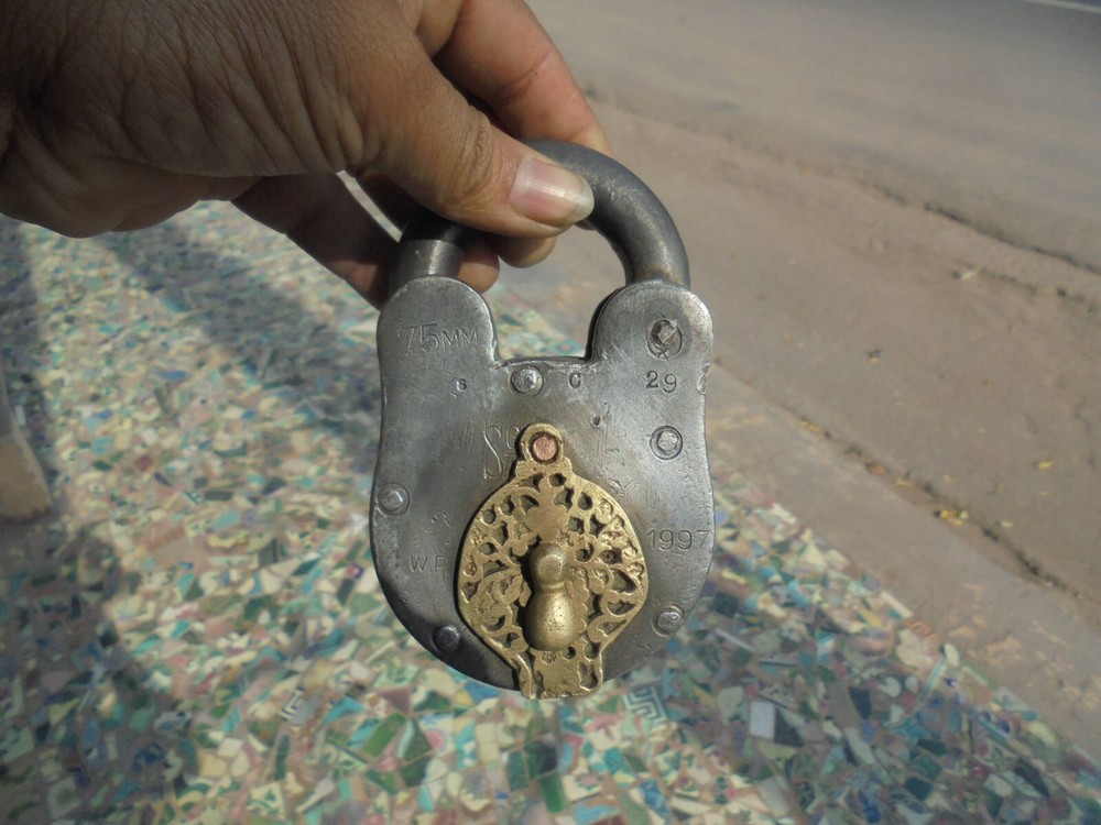 Vintage Iron Handcrafted Solid Heavy Fine Padlock
