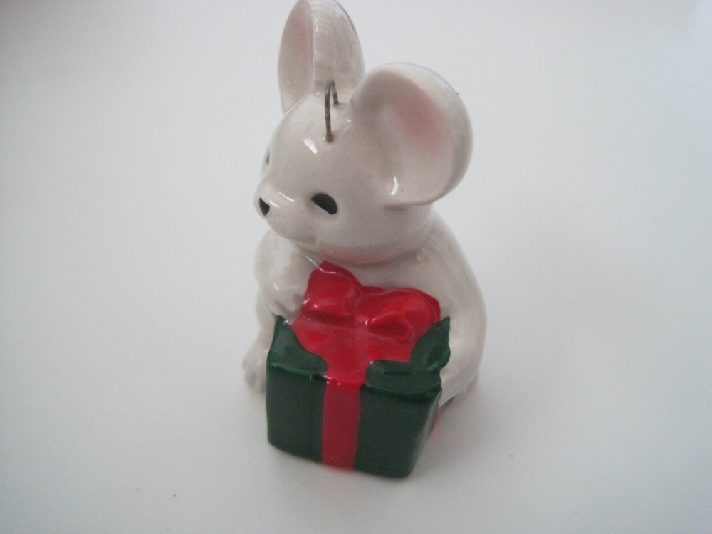 Fitz And Floyd Mouse w/ Gift Ornament 2"