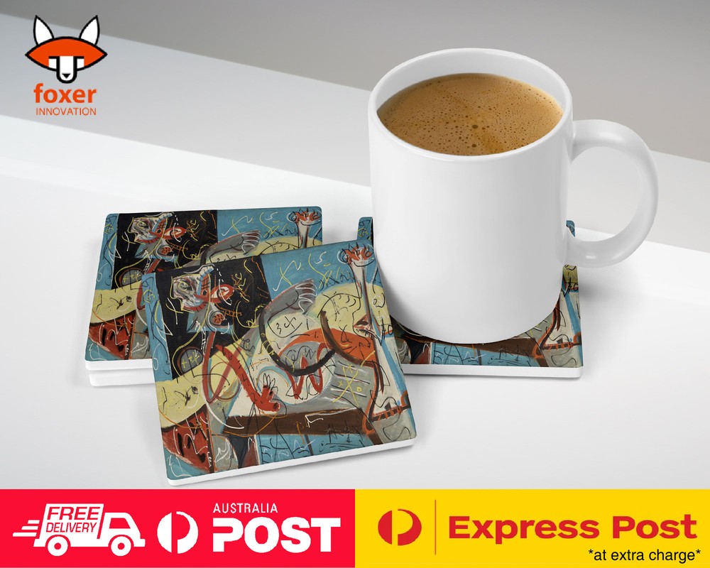 COASTER COFFEE DRINKING MAT|JACKSON POLLOCK - STENOGRAPHIC FIGURE ART