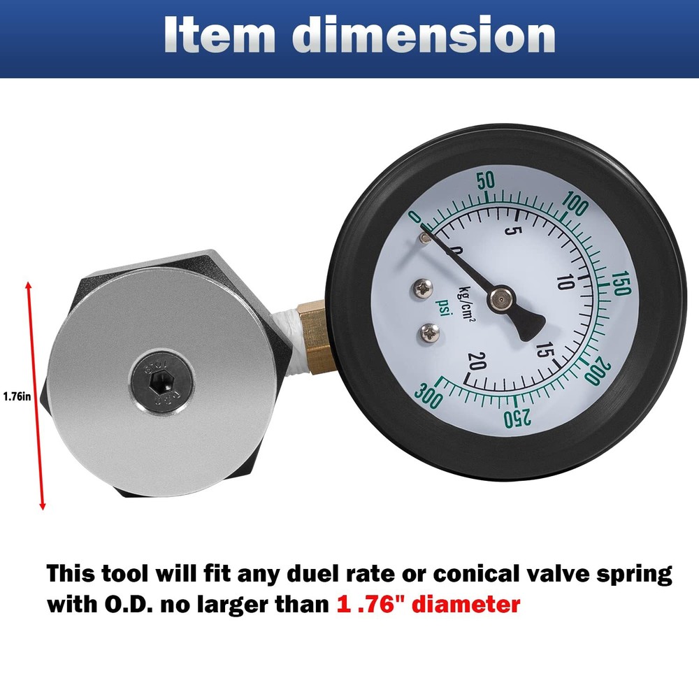 0-300LB PSI Mini Valve Spring Tester 66835 Universal Spring Tester