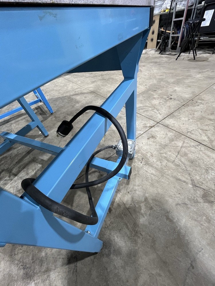 Metal Assembly Workstation Pegboard Worktop Overhead Light Blue & White