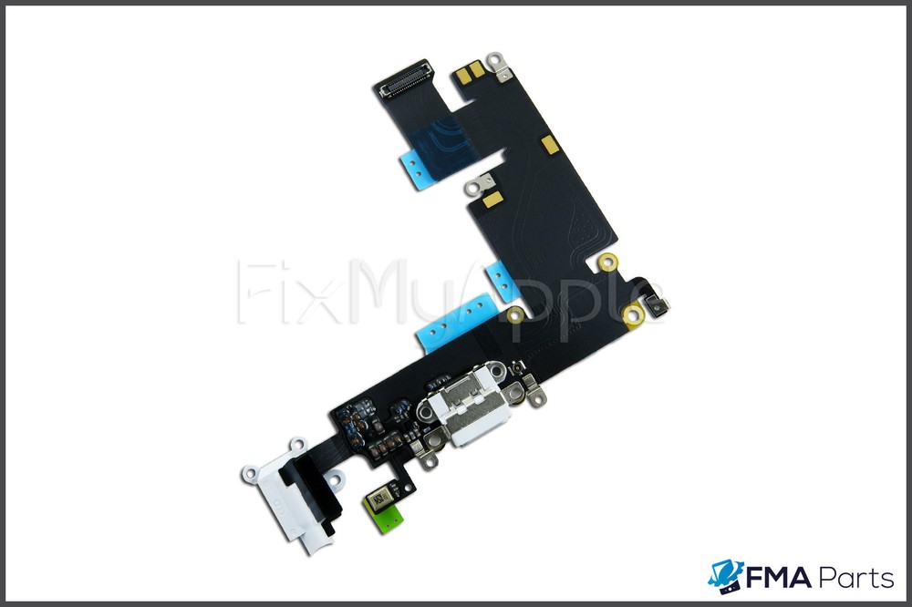 iPhone 6 PLUS OEM Dock Connector Port Microphone White Flex Cable Replacement