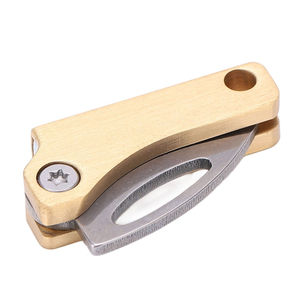 Brass Mini Knife Foldable Multifunction Keychain Tiny Knife For Package Openning