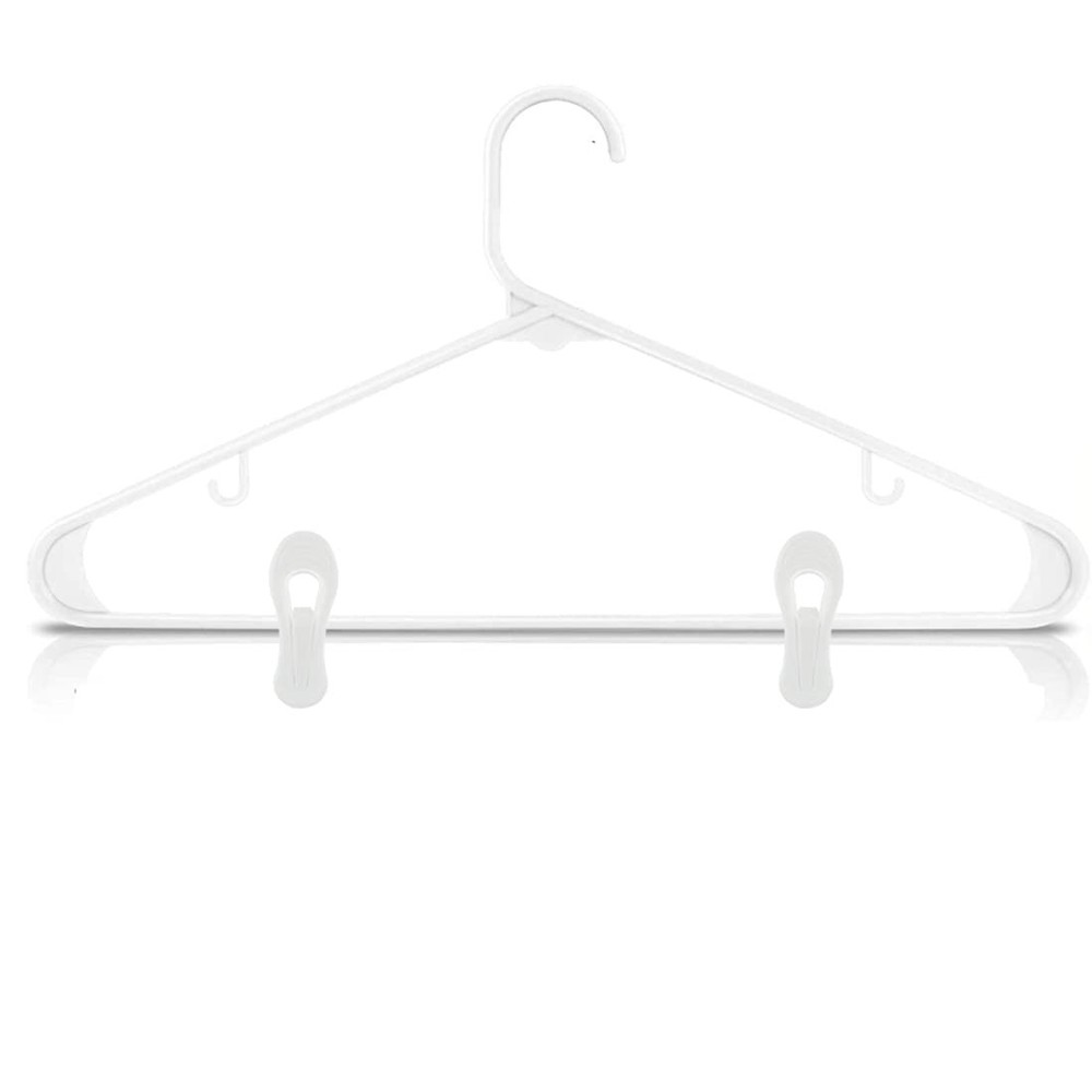 20 Pcs Multi-Purpose Clips for Hangers, White Clothes Hanger Clips, Standard ...