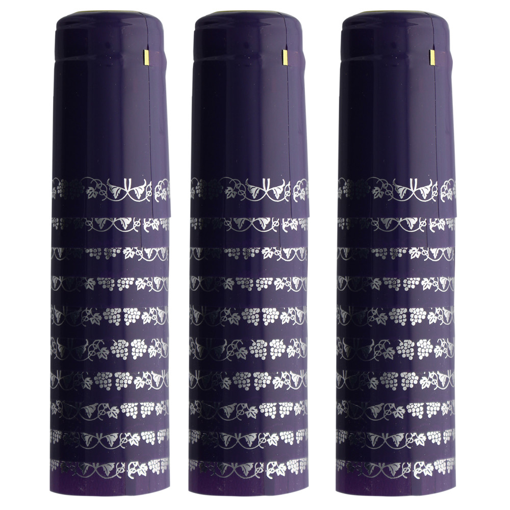 Purple Silver Grapes PVC Shrink Capsules-30 Per Bag