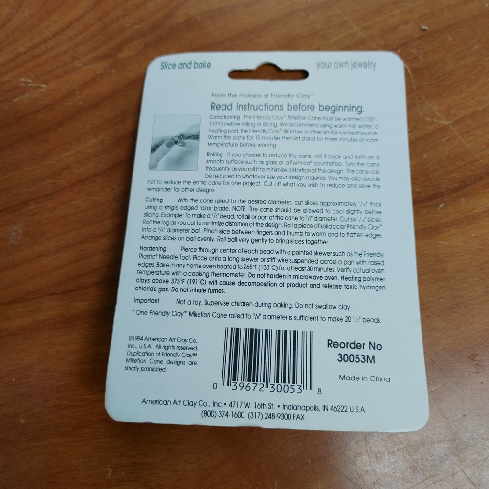 Femo Amaco Friendly Clay Millefiori Polymer Rod Crafts