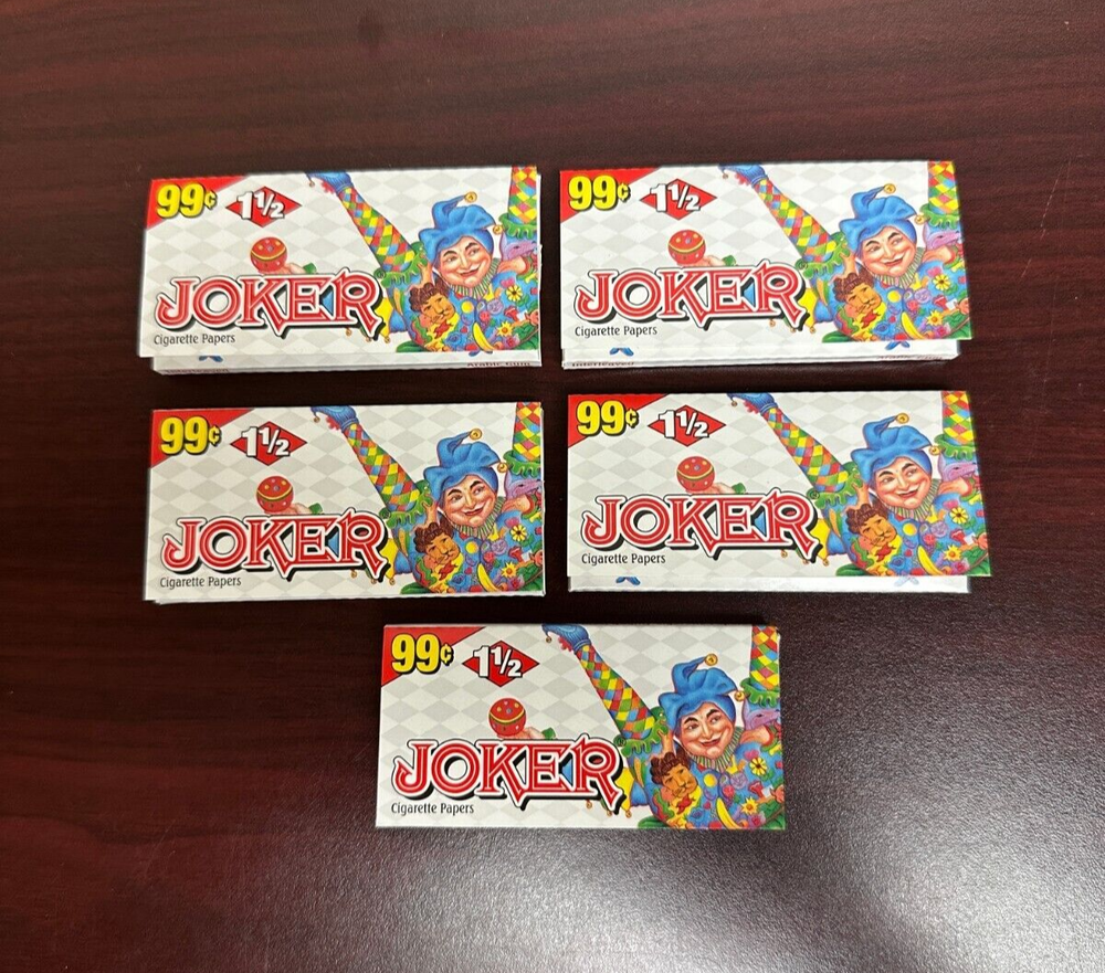 JOKER 1 1/2 Cigarette Rolling Papers -5 PACKS
