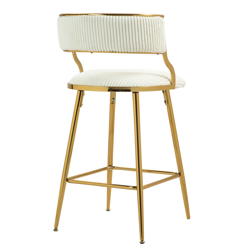 Modern Bar Stools Set of 2 Height Adjustable Barstools + Backrest Kitchen Stools