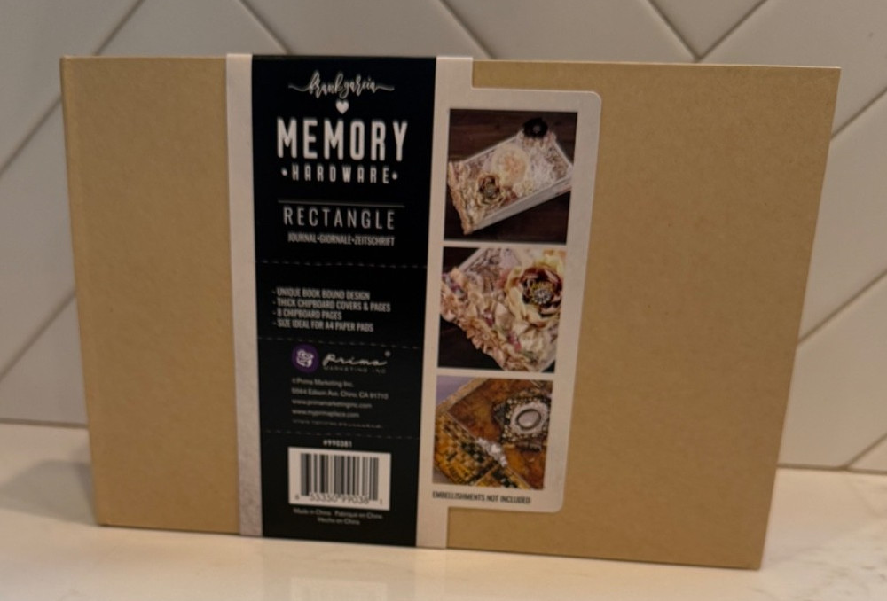 New Prima FRANK GARCIA MEMORY HARDWARE Rectangle Journal Thick Chipboard