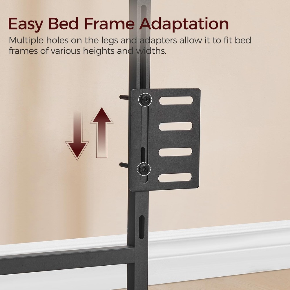 Queen Size Metal Headboard with Power Strips and Adjustable Angle