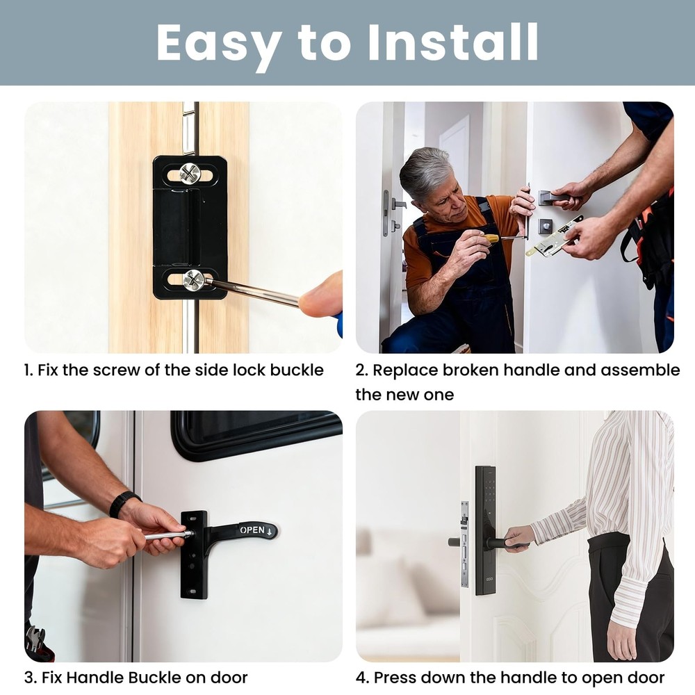 Replacement Kit for RV Screen Door Lock HeavyDuty Right Hand Handle, Secure ...
