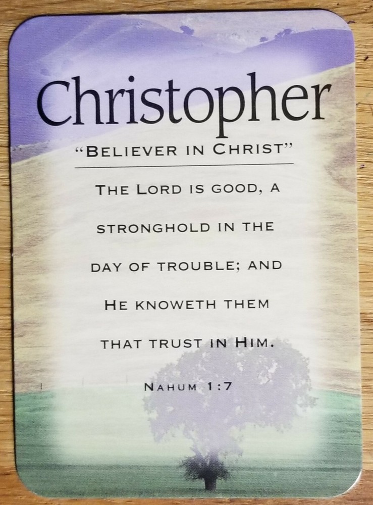 Christopher "Believer in Christ" Keepsake Name Card - Confirmation Birthday