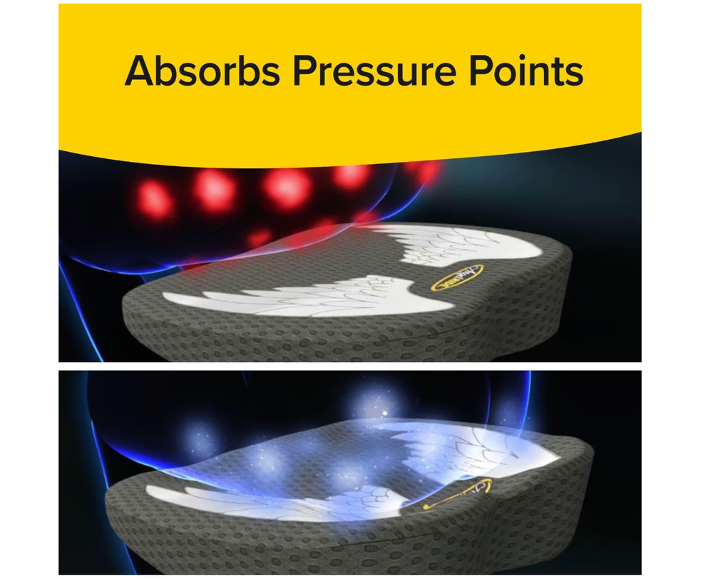 Auto Cushion with Memory Foam, Advanced Lumbar Helps Relieve Pressure Points